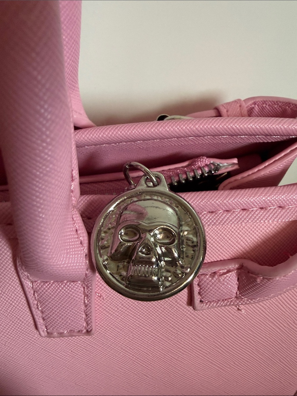 Ed Hardy Pink Floral Skull Shoulder Bag - Picture 5 of 7